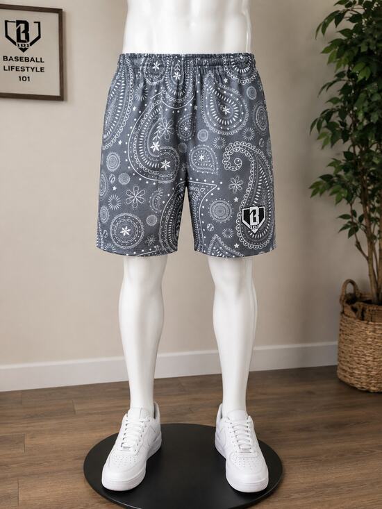 Baseball Lifestyle 101 Other - Baseball Lifestyle 101 BL101 Paisley Shorts Men’s Large Gray NWT Athletic